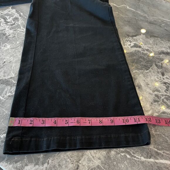 Gaucho Capri Jeans 5/6 NEW Lee Womens Black Denim Flared Casual 70's Retro Y2K - Picture 9 of 10